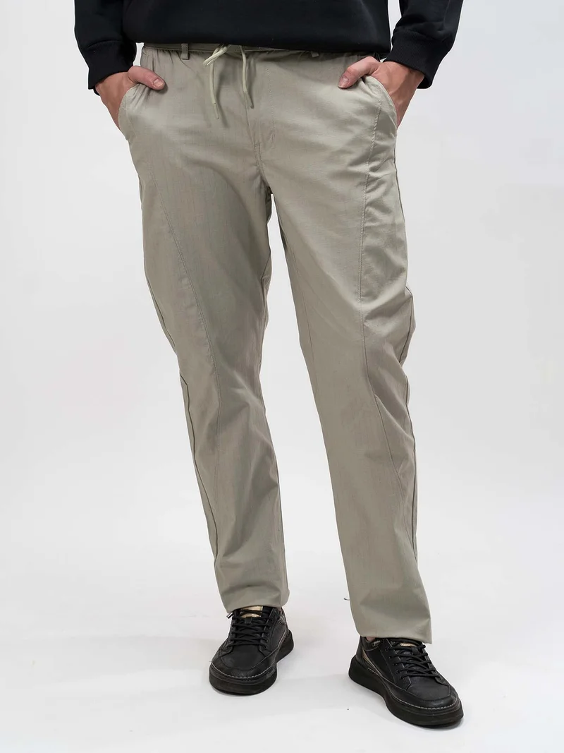 Maniac  Maniac Mens Cut and Sew Solid Green Cotton Trackpant for Men | Best Price UAE